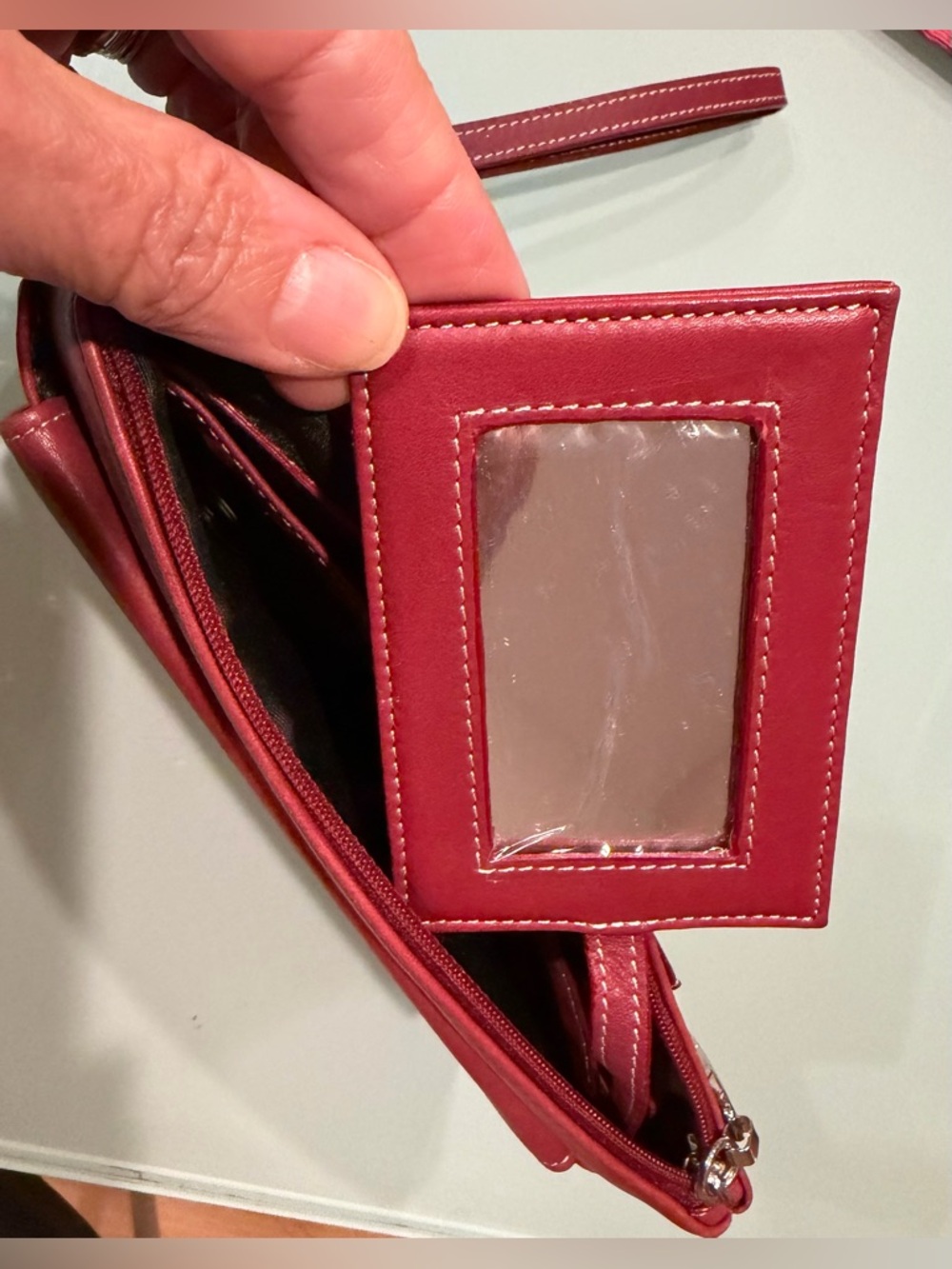 Tignanello Red Leather Wristlet Clutch/wallet- buttery soft - Picture 3 of 8